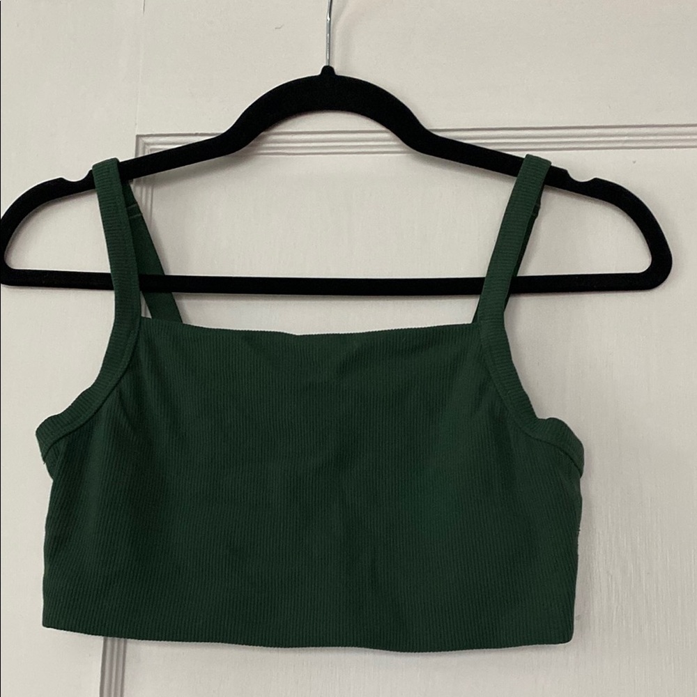 Offline Green Ribbed Women's Crop Top
